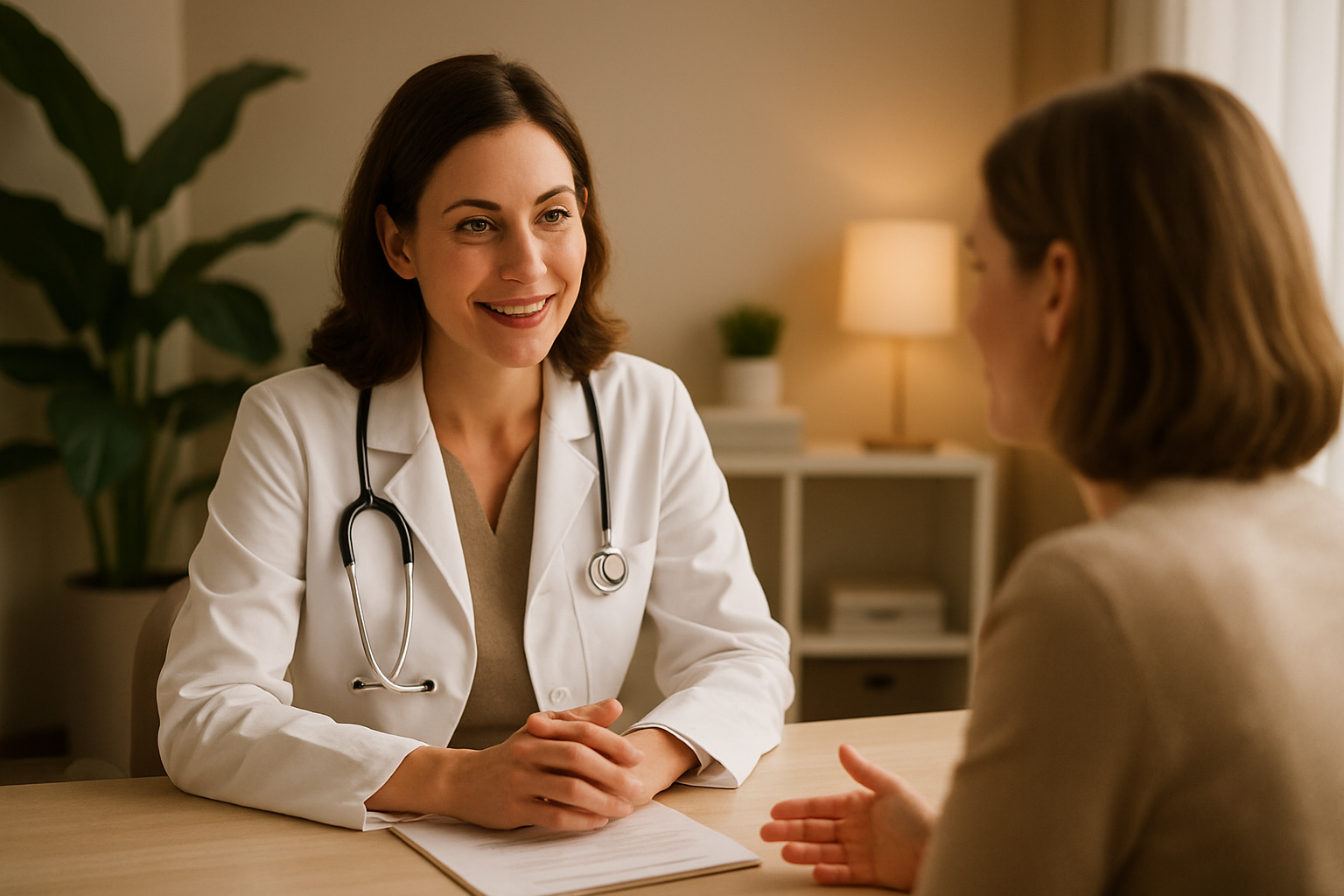 Patient speaking with a medical professional